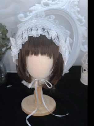 OCELOT~Contract Cross~Gothic Lolita Lace KC white (hair bands only)  