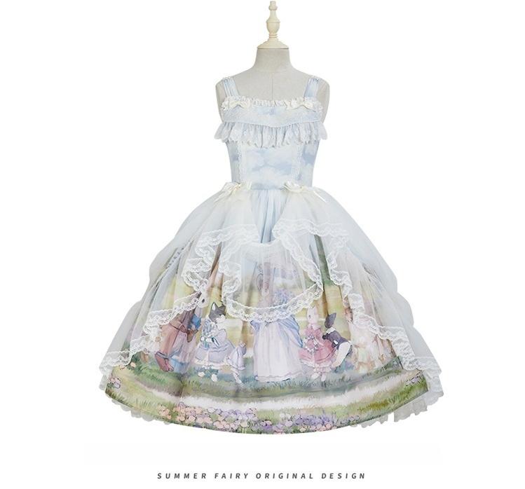 Summer Fairy - IP Collab Sweet Lolita Jumper Dress Flutter Sleeves OP