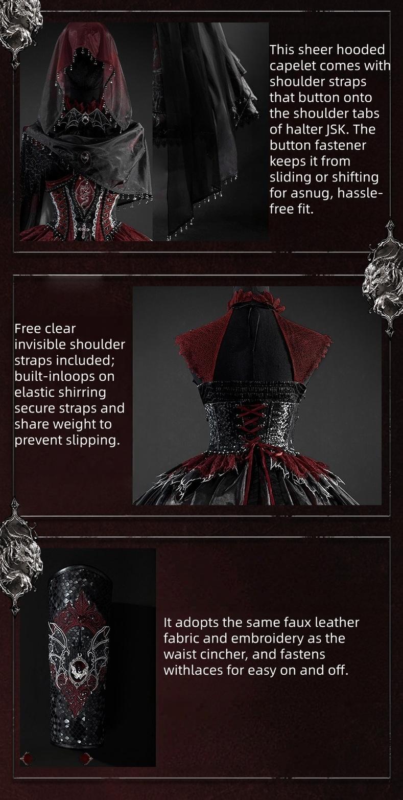 Bone Dragon - Gothic Lolita Corset JSK Dress Set with Embroidery 45654:857016