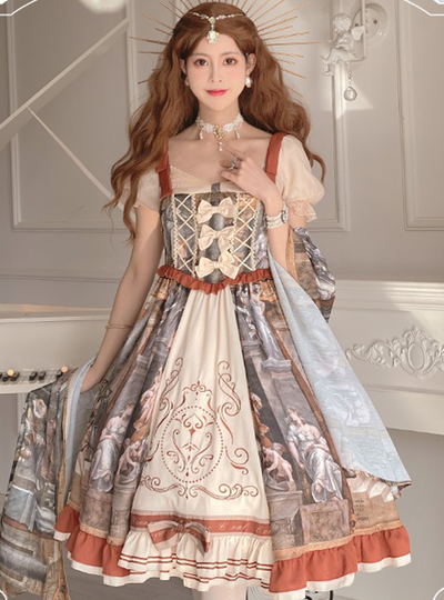 ChunLv Lolita~Constantine~Vintage  Lolita Princess Dress OP dress+bow S 