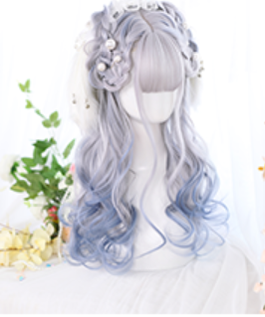Dalao Home~Green Bird~Irregular Bleached and Dyed Long Curly Wig   