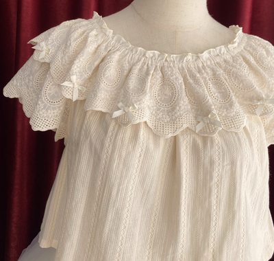 Little Dipper~Daily Lolita Solid Color Dress Set Multicolors free size light apricot short sleeve shirt 