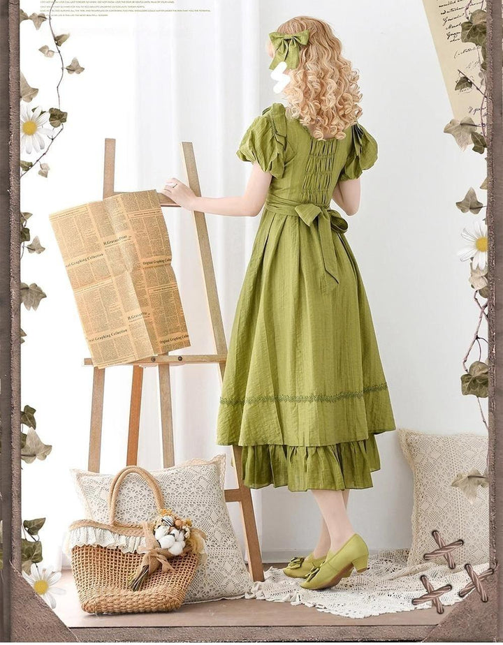 Forest Wardrobe~Forest Gallery~Country Lolita OP Dress Elegant Tencel Dress   