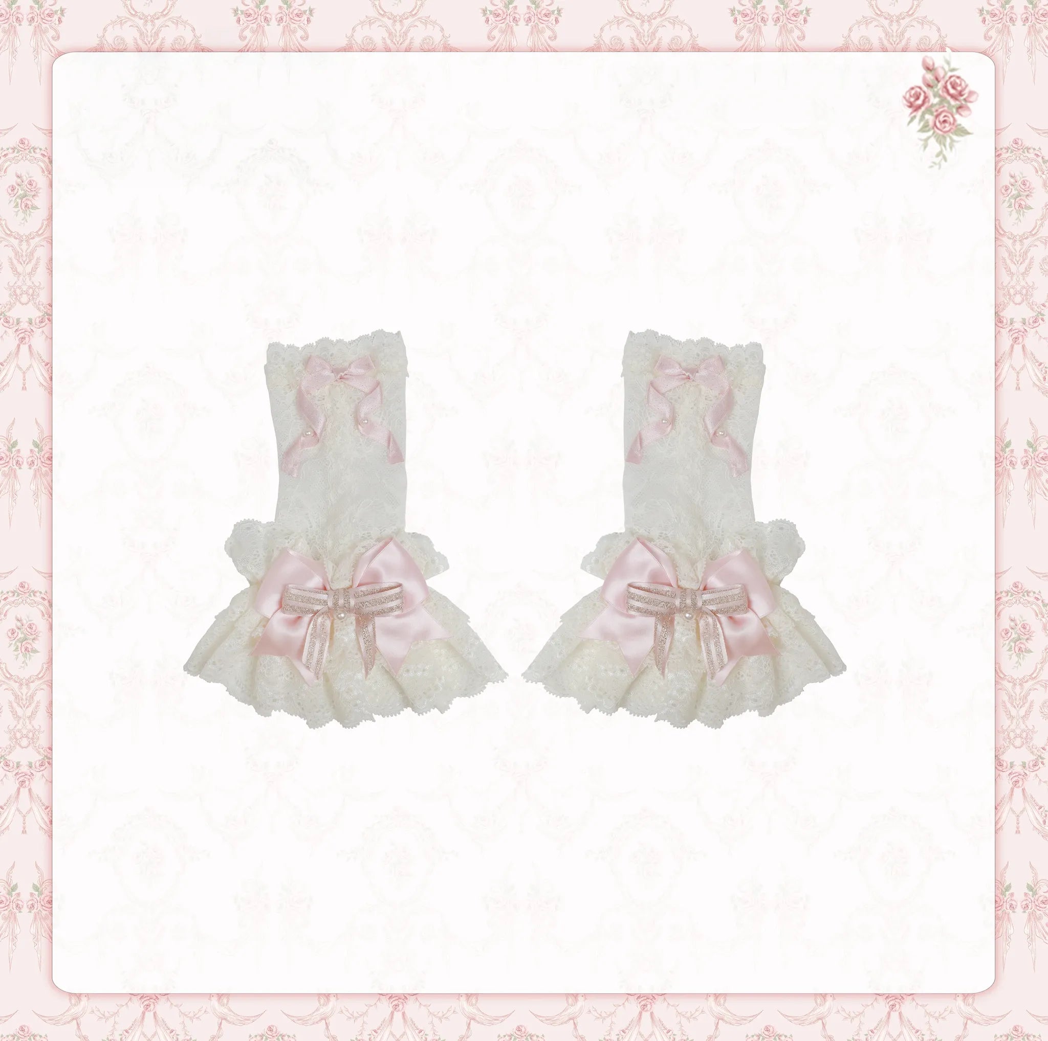 Rose Fragrance - Classic Lolita Lace JSK & OP Dress, Rose & Perfume Bottle Print (L M S) 45850:865570
