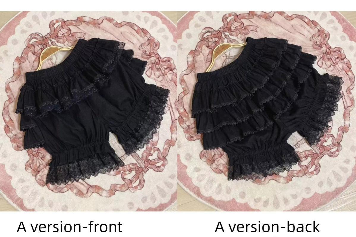 Summer Cotton Lolita Bloomers, Anti Exposure S Black A Version