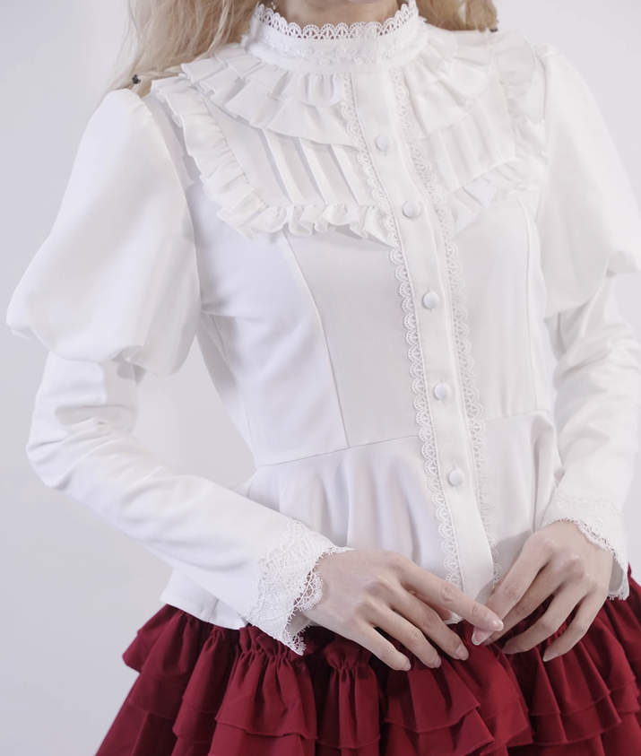 Little Dipper~Temple of God~Elegant Lolita Stand Collar Blouse   