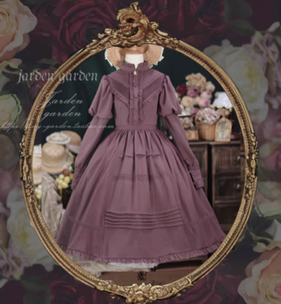 Tiny Garden~The Black Forest~Classic Lolita Stand Collar Dress OP rose violet S 