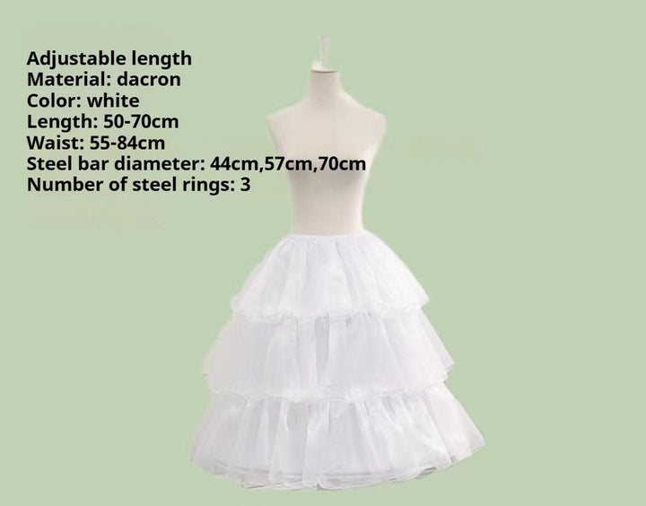 Meowing and fruity~A-line White Lolita Petticoat Multi-length Bustles Long petticoat Free size 