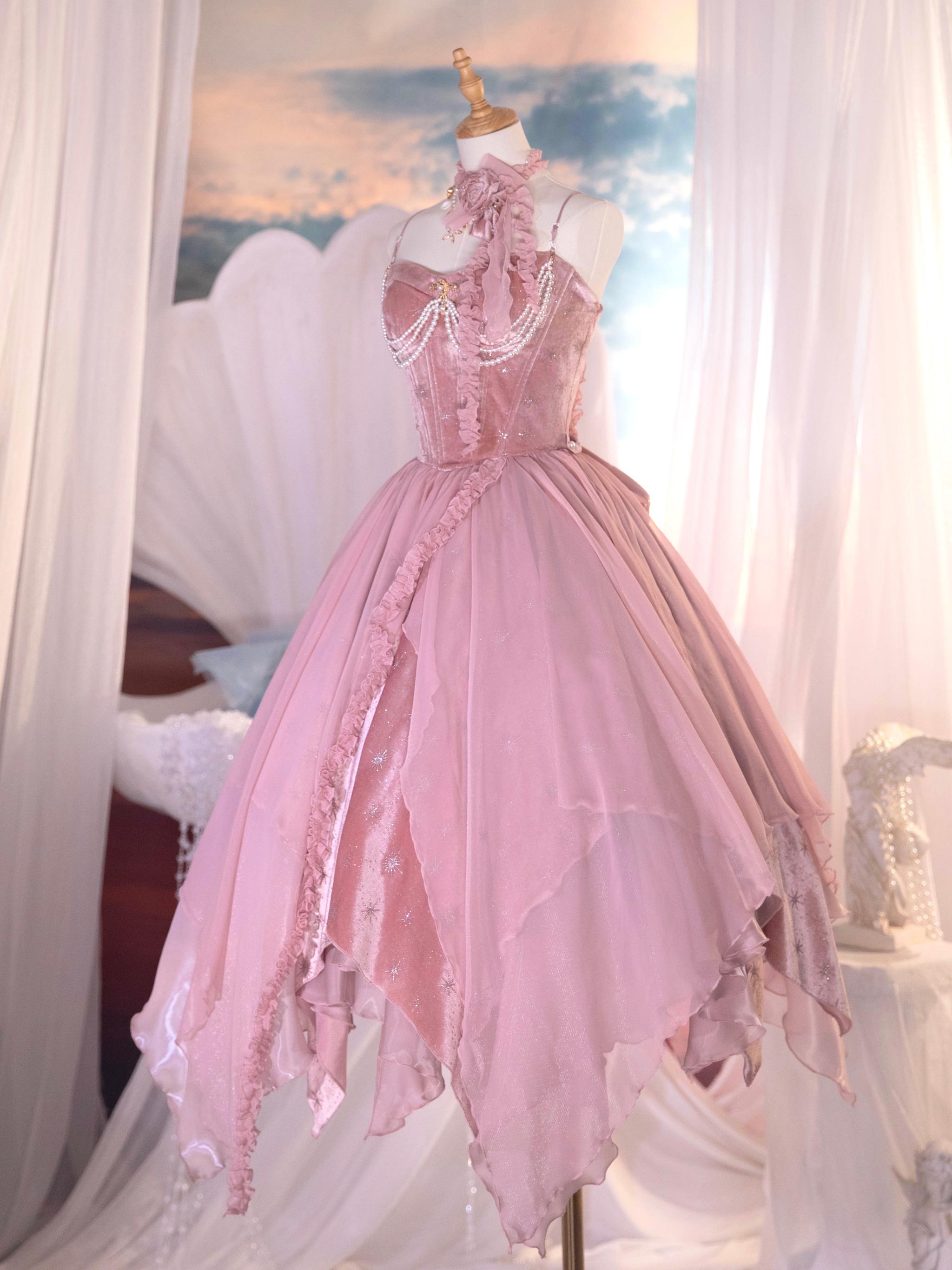 Atlantis - Gorgerous Classic Lolita Star Velvet JSK & Corset Skirt Set 45514:852535