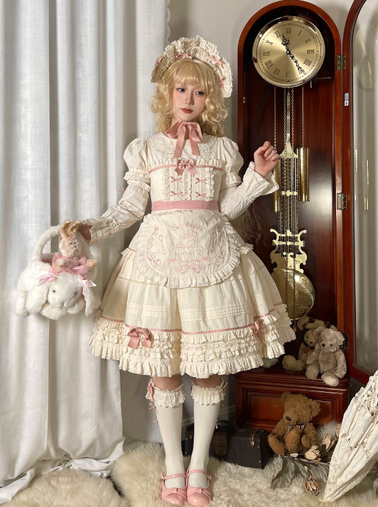 Seventh Puppet~Cream Waffle~Sweet Lolita Doll Sense Dress   