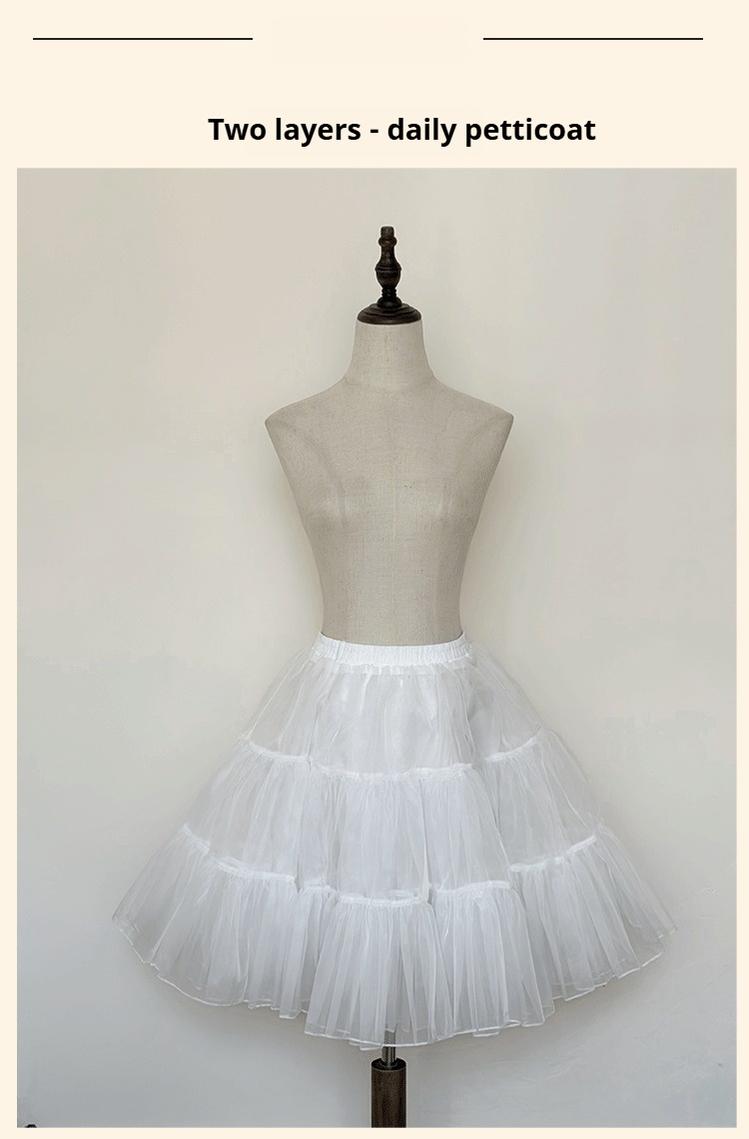 Niu Niu~Plus Size Lolita Petticoat with Daily or Fluffy Version White - daily petticoat XL