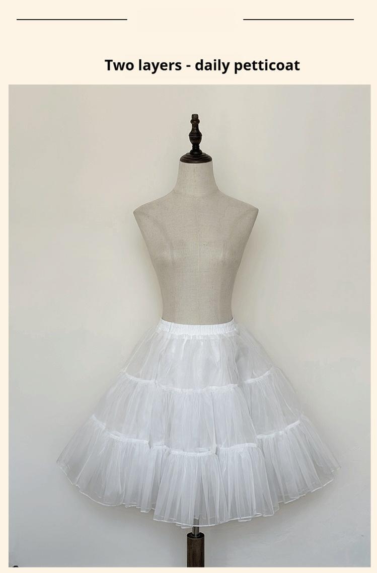 Niu Niu - Plus Size Lolita Petticoat with Daily or Fluffy Version White - Daily Petticoat XL