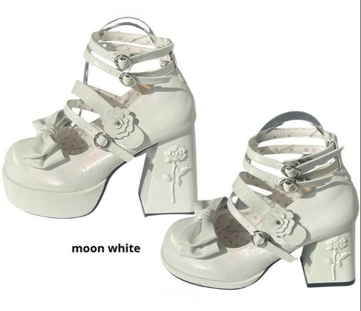 Dreamland~Whispers of the Rose~Daily Lolita Platform Heels Shoes with Relief Rose 42473:742701