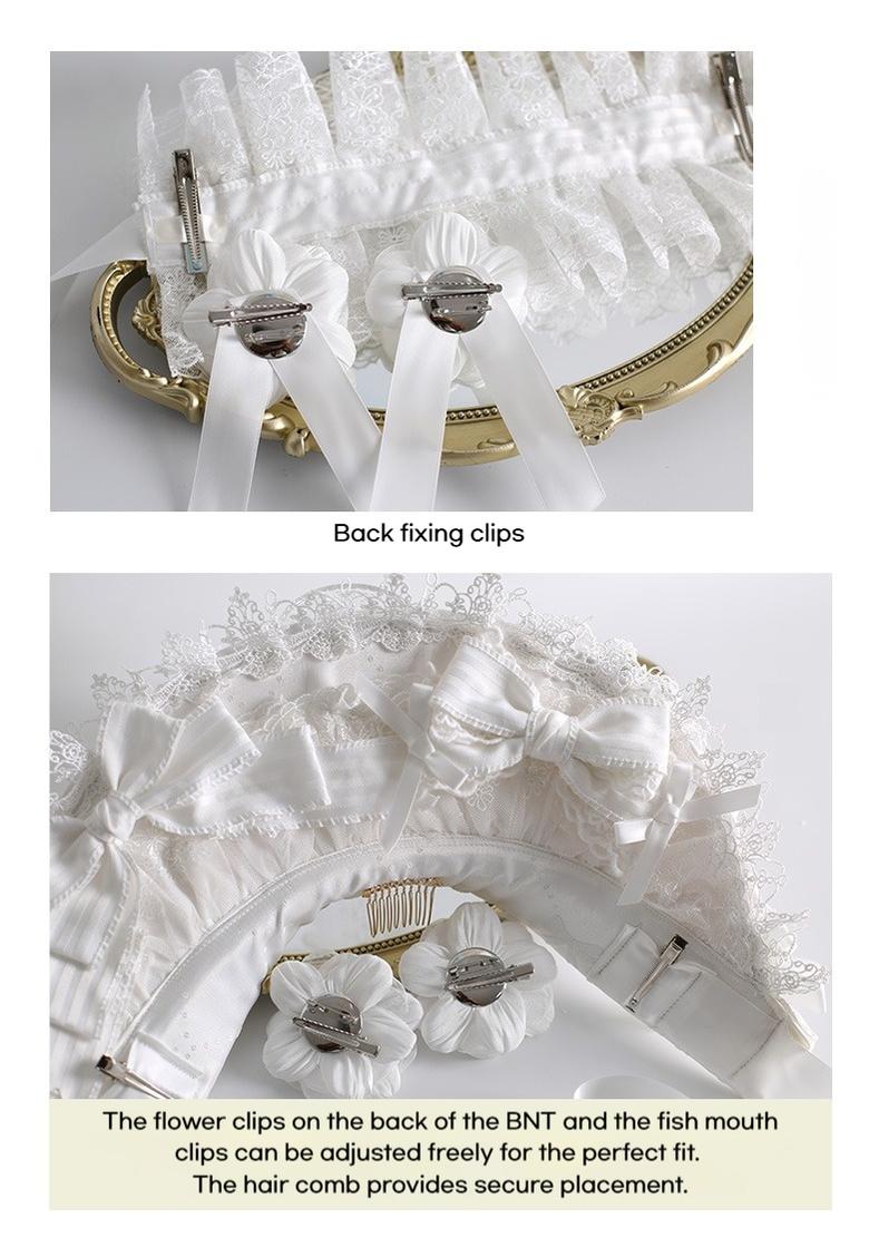 Xiaogui - Classic Lolita Lace Headdress Pure White Lolita Head Accessory