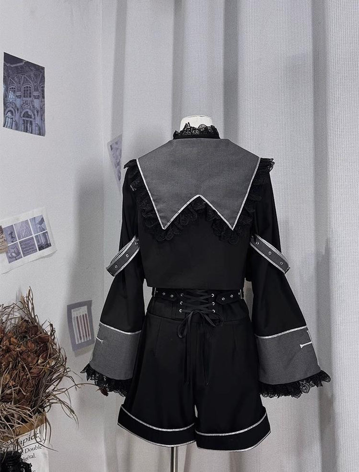 CastleToo~Rules of the Otherworld~Gothic Ouji Lolita Shorts Set with Embroidery Jacket 43013:762903