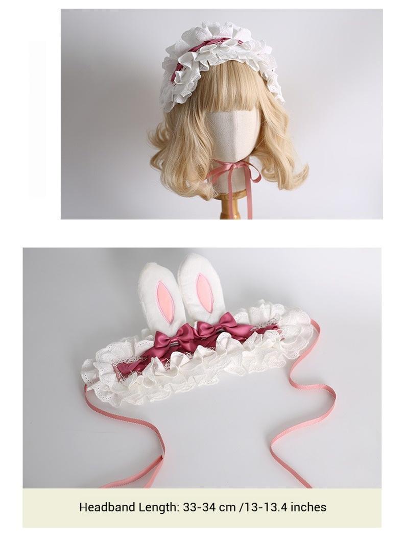 Xiaogui - Kawaii Lolita Headband with Bunny Ear Clip