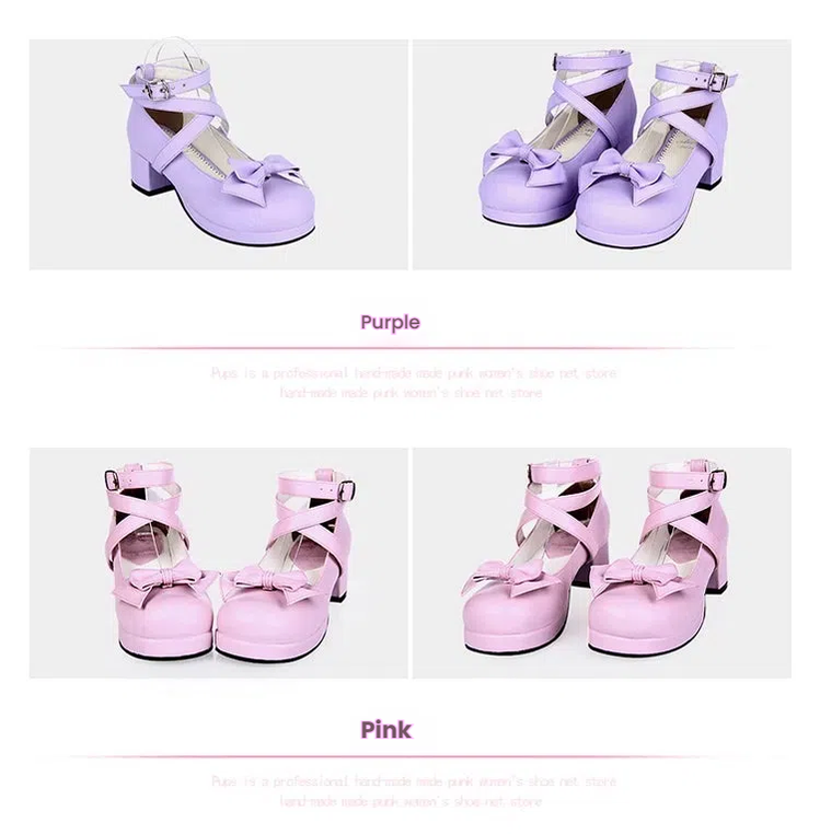 Angelic imprint - Sweet Lolita Shoes Round Toe Middle Heel