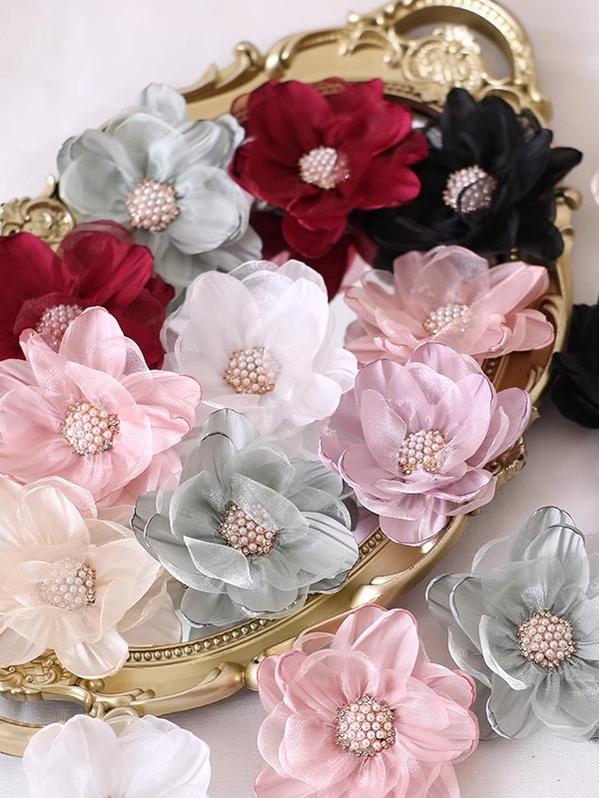 Xiaogui - Elegant Lolita Headdress Organza Flower Hairpin