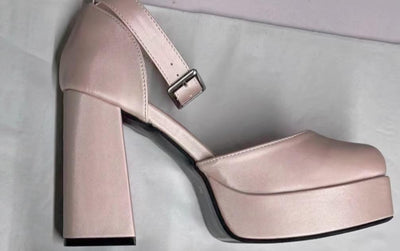 Bingo Lulu~Elegant Lolita Shoes Ballet Thick-Soled Mary Jane High Heels 34 Pink 