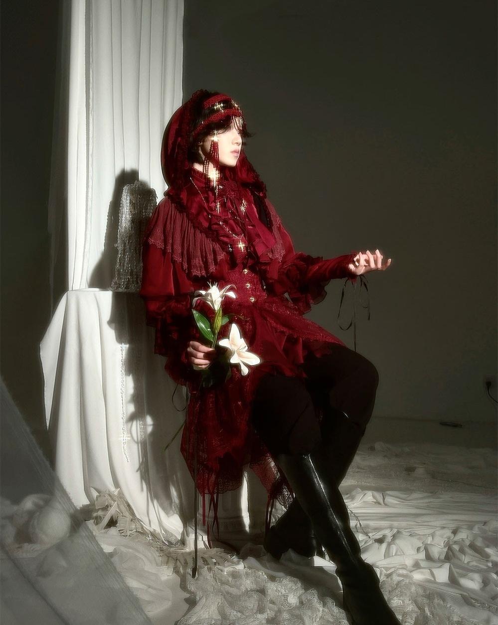 ZJstory~Gothic Lolita Cape Long-sleeved Shawl with Detachable Hood 42129:734130