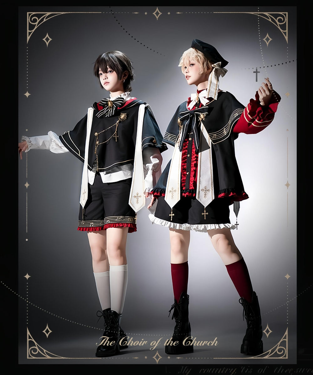 Forest Fluorescent Carps~The Choir of the Church 2.0~Ouji Lolita Shorts Suit in Two Versions
