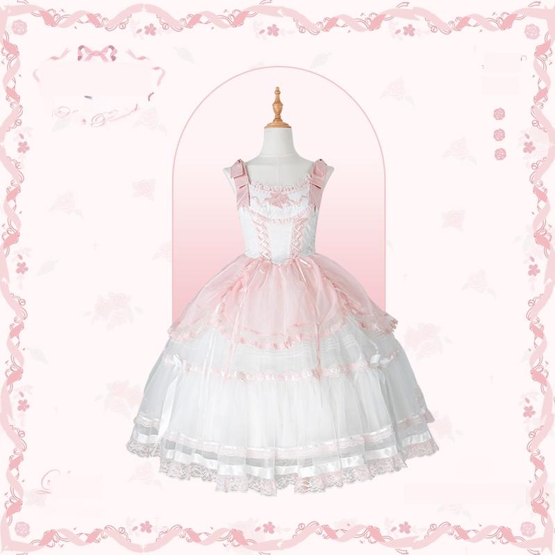 Mademoiselle Pearl~Silk Ballet~Wedding Lolita JSK Dress Princess Ballet Dress (L M S XL XS) 34048:708046