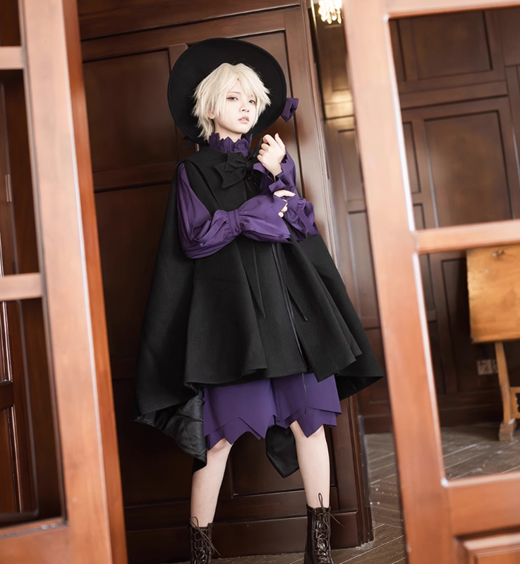 Princess Chronicles~Ouji Lolita Prince Black Bow Cloak   