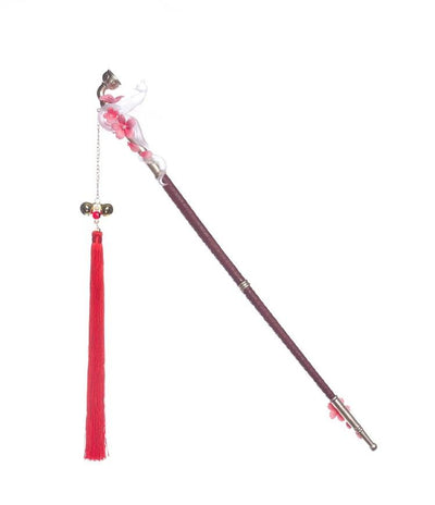 (BFM)Youpairui~White Fox~Wa Lolita Pipe Chinese Style Lolita Prop Large pipe (brown-red rod)  