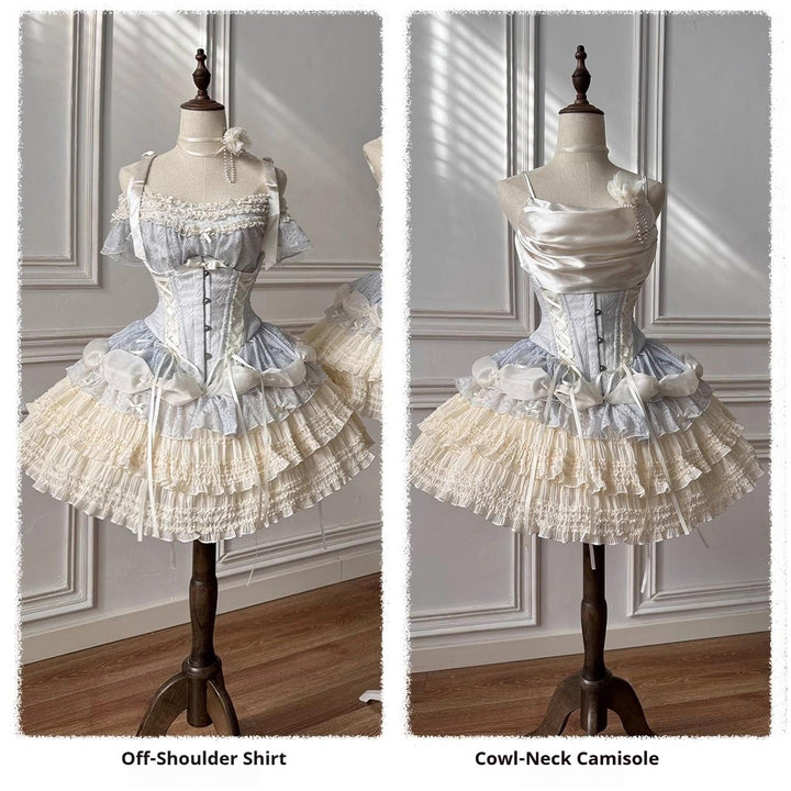 Caramel Antique~Yuyan~Ballet-style Sweet Lolita Corset JSK with Built-in Petticoat (L M S XL XS) 42338:736968