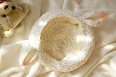 MAID~Kawaii Lolita Berets Sheep Ear Handmade Fleece Headwear   