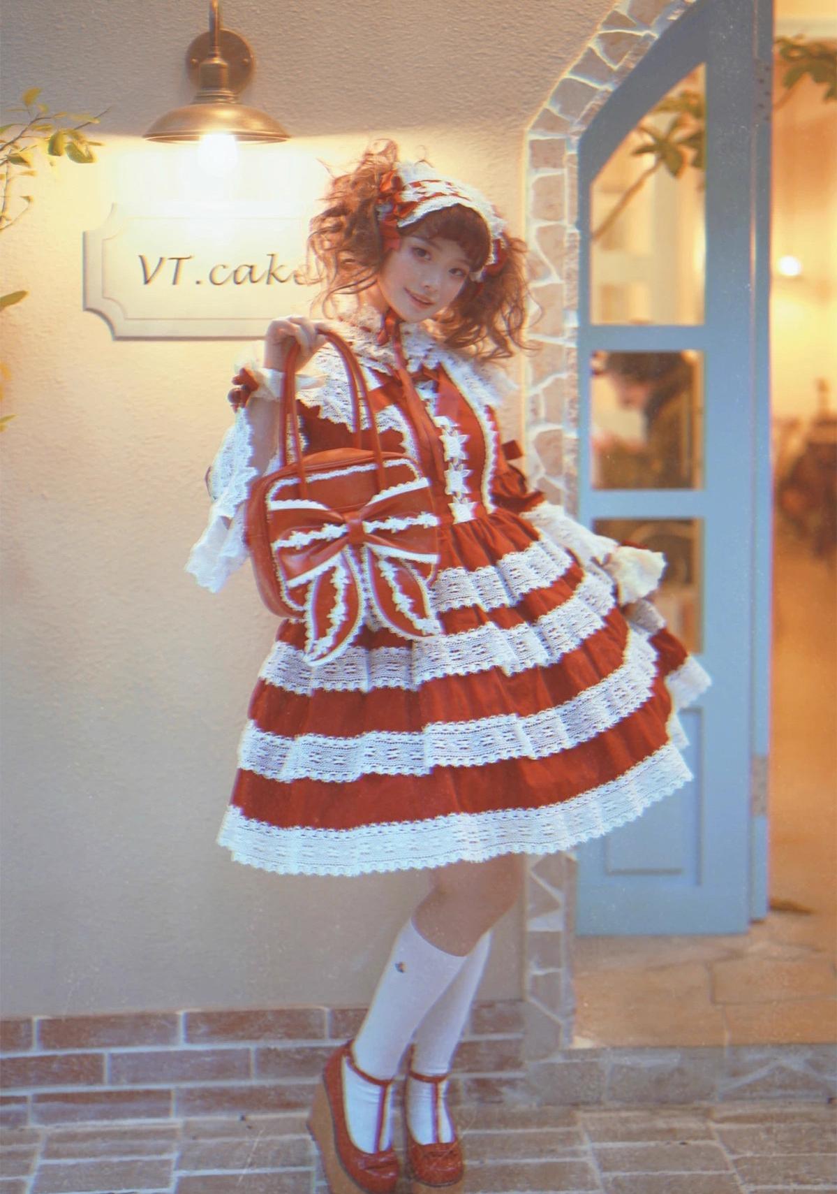 Sheep Puff - Old School Lolita Bag, Ear-Like Bow & Floral Lace