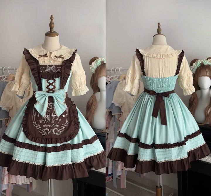 Sugar Girl~Sweet Layered Cake~Sweet Lolita JSK with Detachable Apron