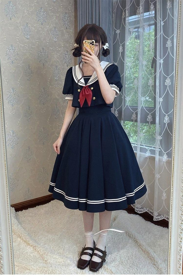 Beleganty - Sea and Wind Separate SP3.0 - Sailor Lolita Puffy Sleeve Blouse 43389:775351