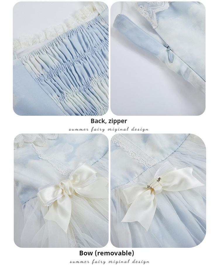 Summer Fairy~IP Collab Sweet Lolita Jumper Dress Flutter Sleeves OP 38656:593072