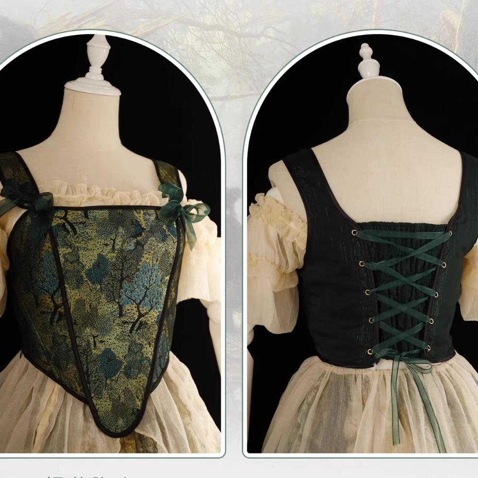 Cyan~Morning of Pine Forest~Elegant Lolita Bear Print Skirt 21534:342670
