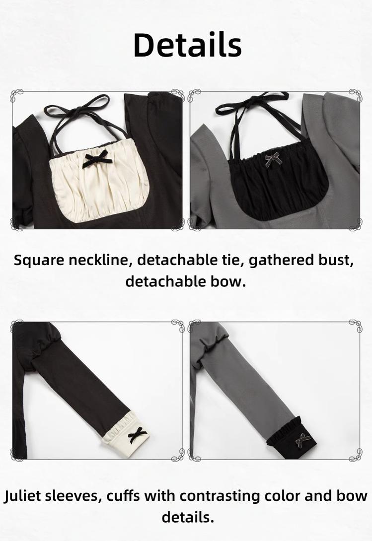 With PUJI - Suki - Maid Lolita OP Set, Detachable Apron, Juliet Sleeve