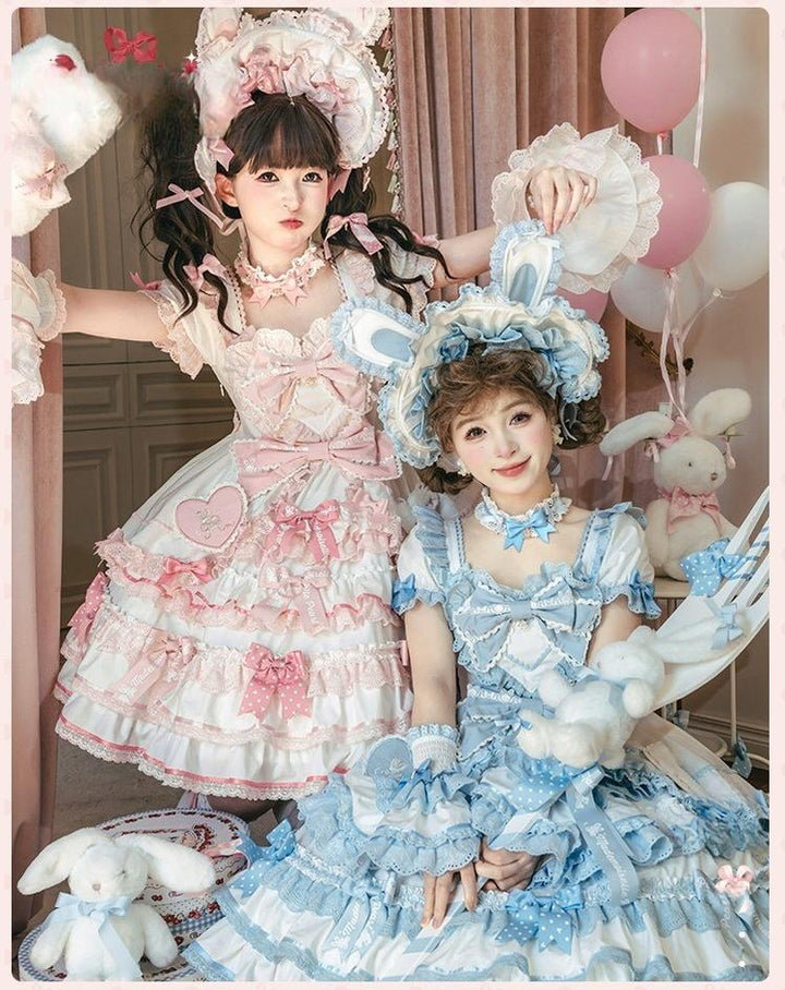 Mademoiselle Pearl~Bow Rabbit~IP Collab Sweet Lolita OP in Multiple Styles