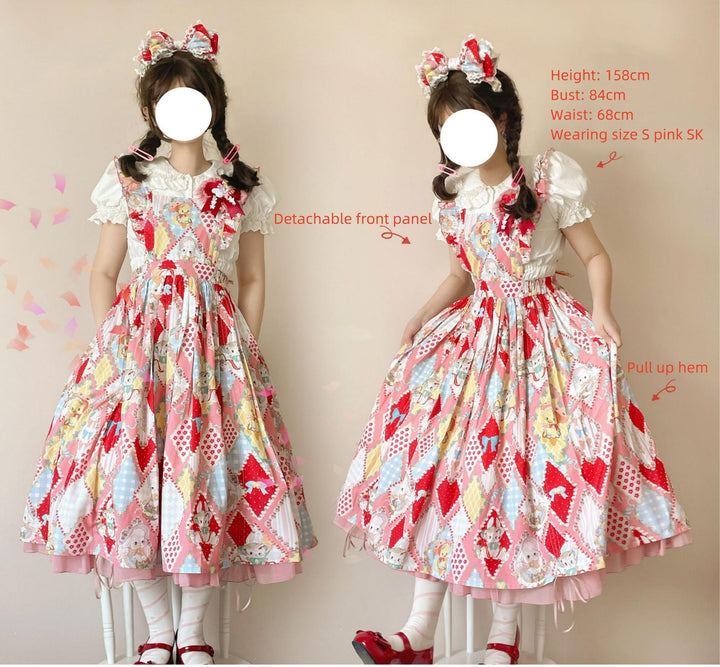 Southern Cross~Showa Kaleidoscope~Sweet Lolita OP SK and JSK with Rabbit Print