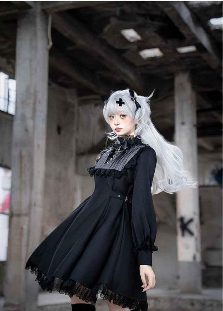 CastleToo~Rules of the Otherworld~Gothic Ouji Lolita Shorts Set with Embroidery Jacket Dress with collar bow only S
