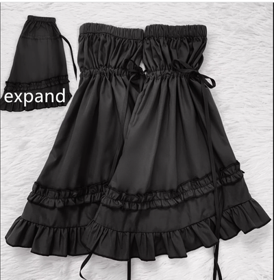 Mengfuzi~LiLith Accesspry Vintage Gothic Lolita Sleeves Bonnet Hairclips black drawstring sleeves  