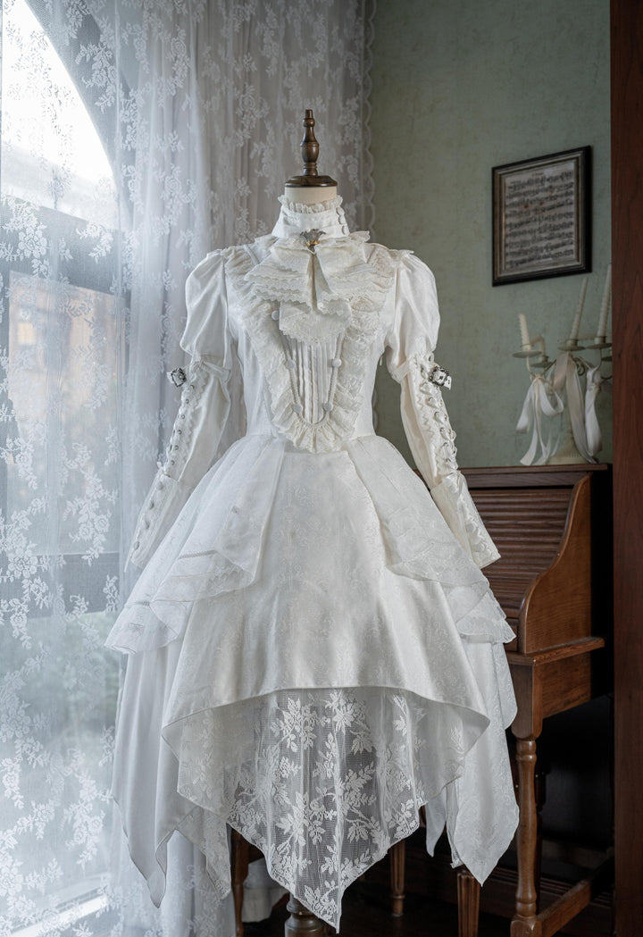 Vault Design~Military Lolita OP Knight Style Lolita Dress White OP Only (XXS)