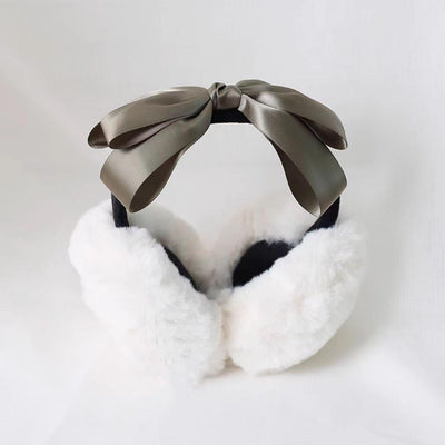 Xiaogui~Winter Lolita Earmuff Bow Plush Earmuff Ear Protector Army Green  