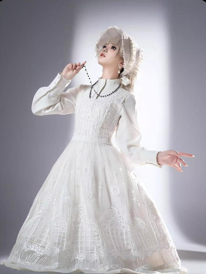 Susin Lolita~Normandy~Gothic Lolita Bust-Supporting JSK Nun Lolita OP Dress