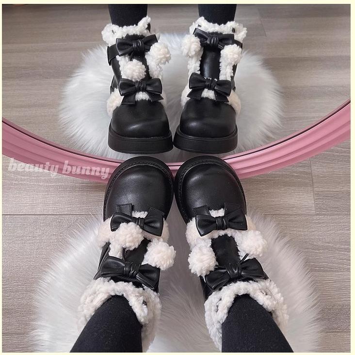 Beauty Bunny~Furry Bear~Winter Cute Lolita Shoes Short Snow Boots 32700:401680