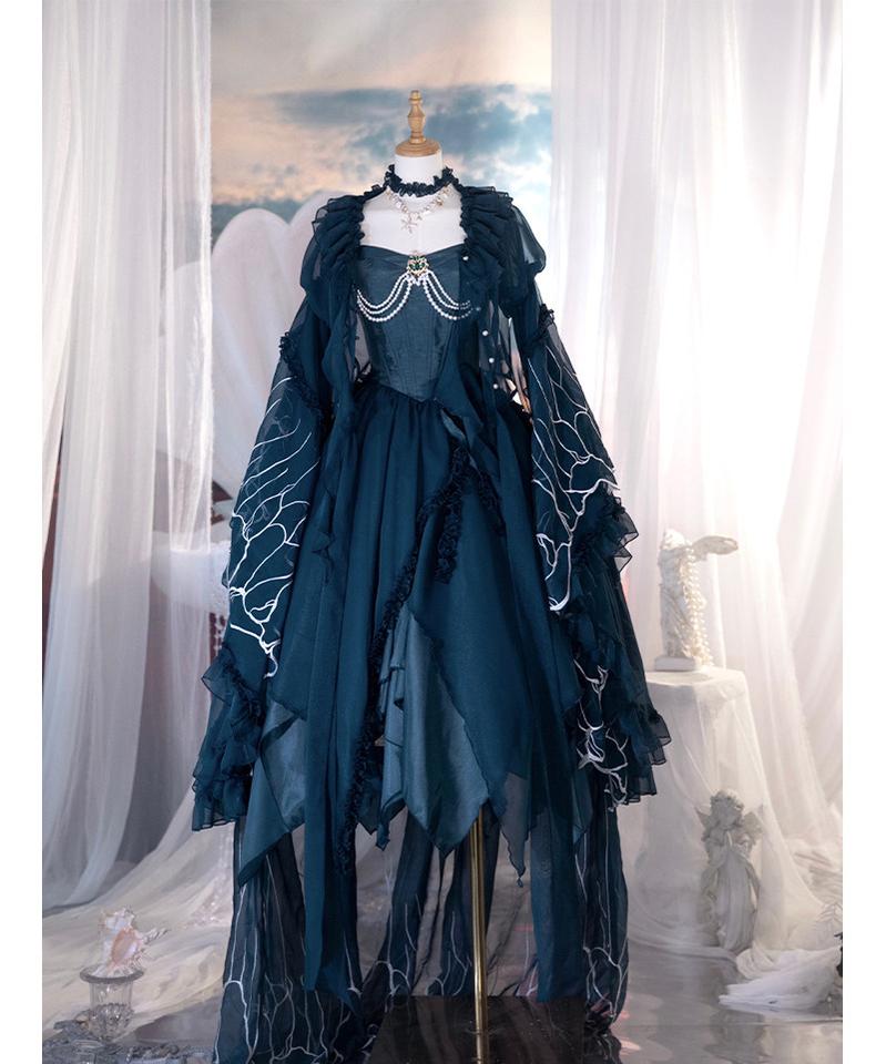 Atlantis - Gorgerous Classic Lolita Star Velvet JSK & Corset Skirt Set 45514:852521