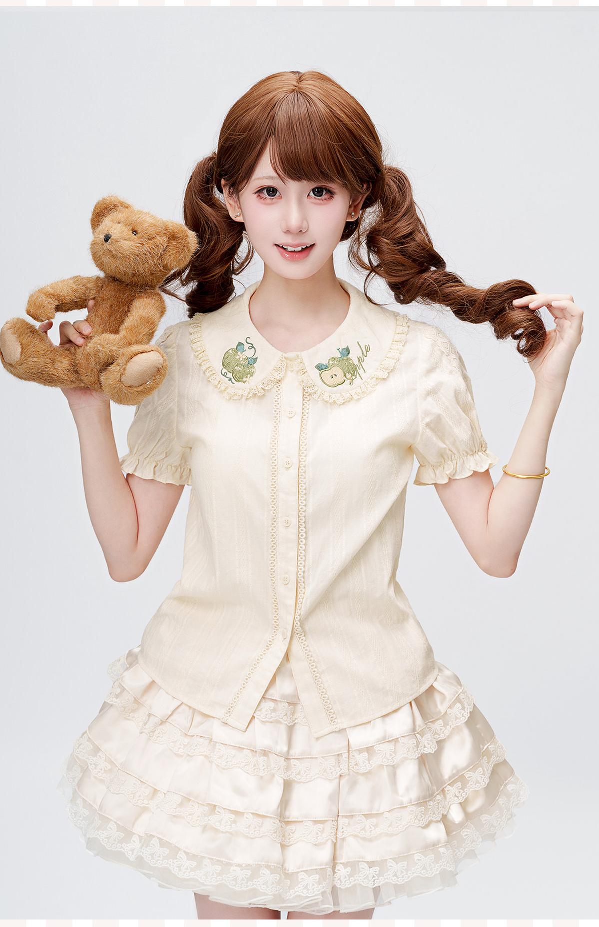 Abundant Tea Time - Kawaii Lolita Blouse, Cotton & Embroidery