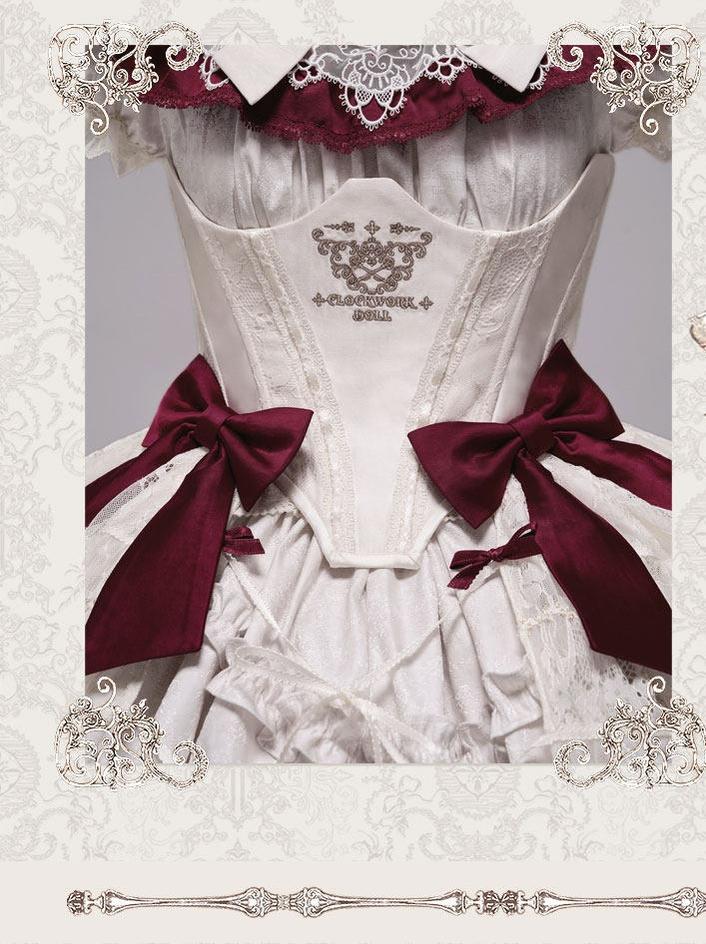 Clockwork Doll - Gothic Lolita Printed Dress, Lace & Bows 45186:839435