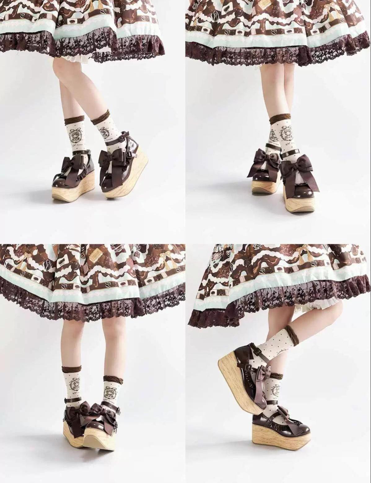 MODO - Shaking Platform - Kawaii Lolita Platform Heels Shoes, Detachable Bow 43860:787739