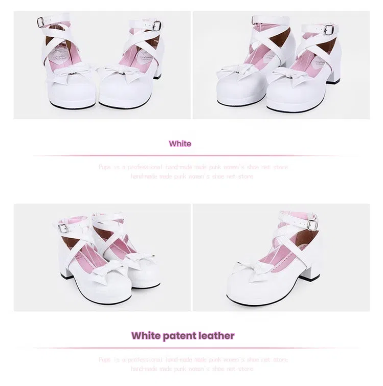 Angelic imprint - Sweet Lolita Shoes Round Toe Middle Heel