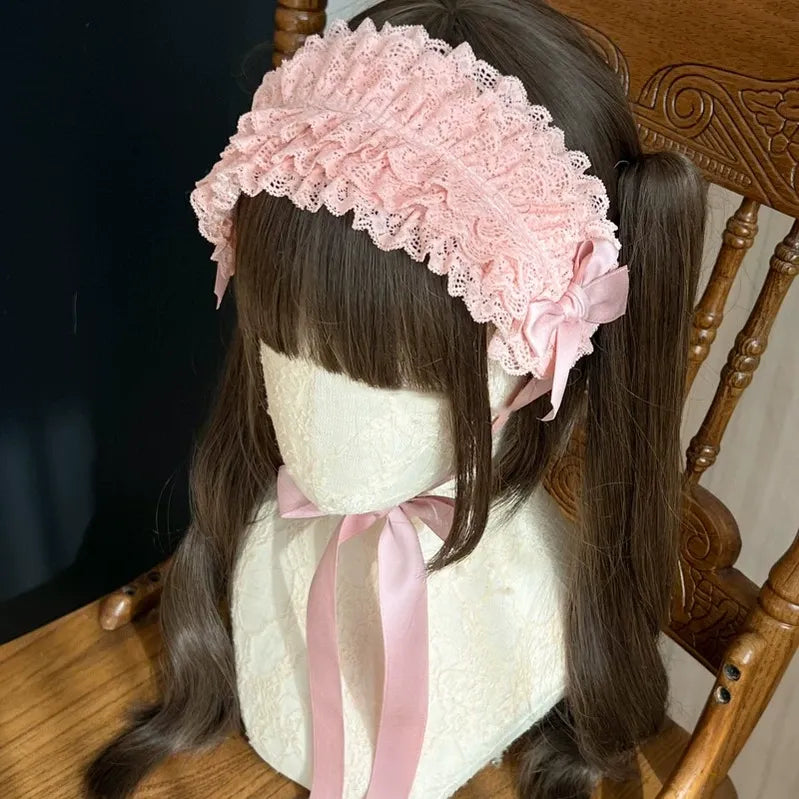 MAID~Customized Elegant Lolita Bow Lace KC Headdress   
